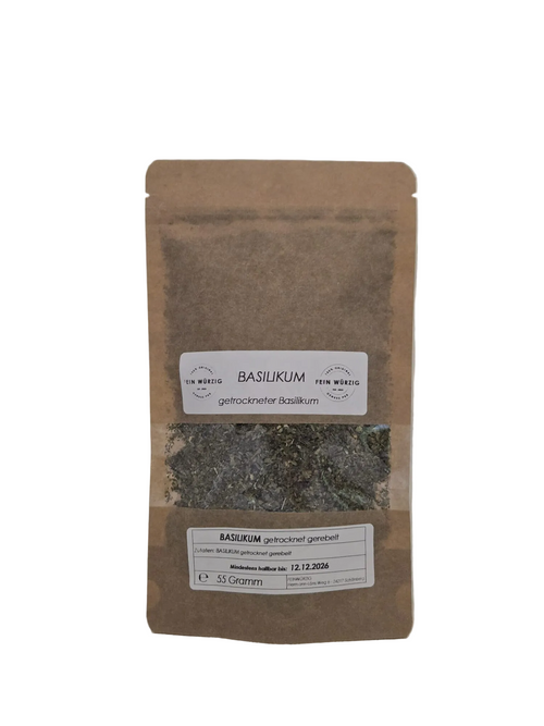 Basilikum gerebelt – grün getrocknet