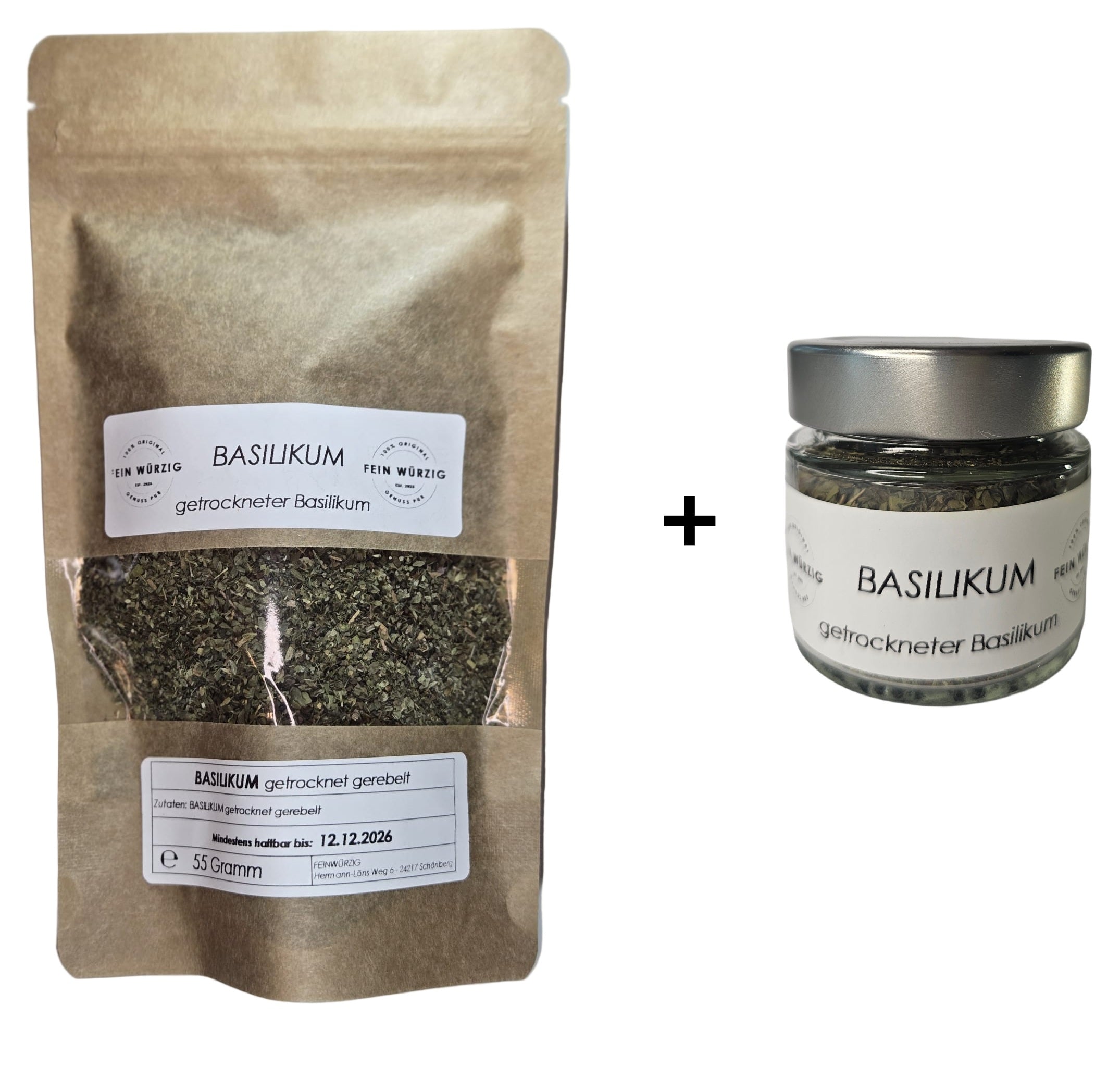 Basilikum gerebelt – grün getrocknet